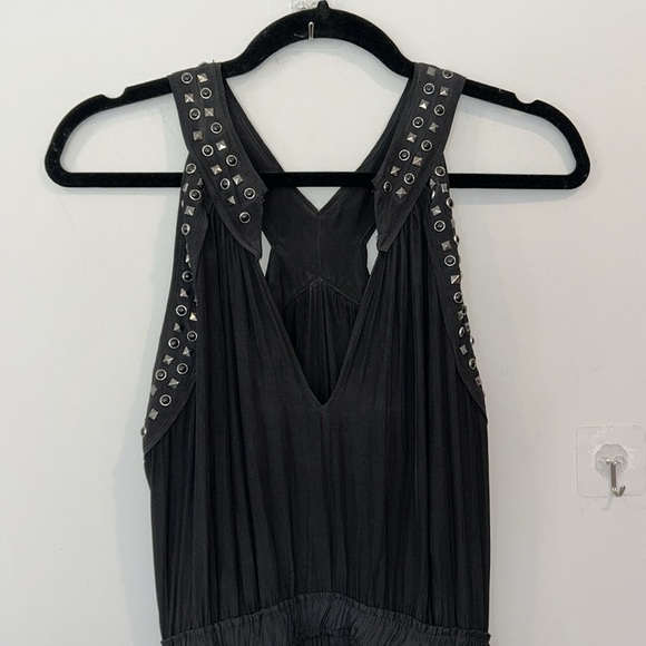 Ramy Brook Autumn Studded Cross Neck Dress Black - Picture 6 of 9